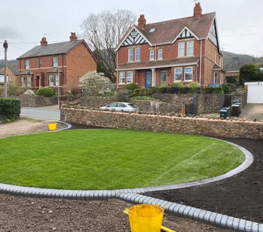 landscaping work completed on a front garden in droitwich carried out by lakes building and plasteri