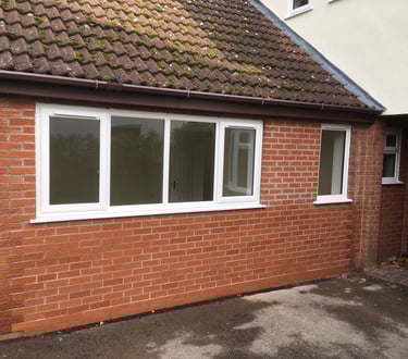 outside brick work on a garage conversion carried out by lakes building and plastering services