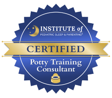 Official certification badge from a recognized potty training program, endorsing Sayang Sleep