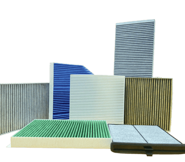 Automotive cabin air filters for particle and odor removal in passenger vehicles