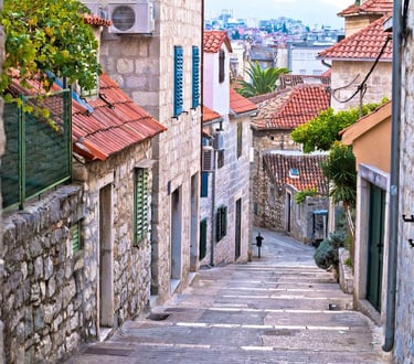 Stone street in Varoš neighborhood, one of the hidden gems in Split, Croatia