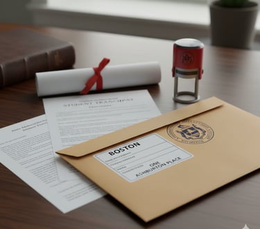 Massachusetts diploma and transcript prepared for apostille and notarization at One Ashburton Place 