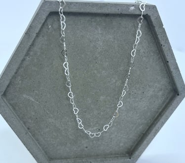 Corrente em prata 925 de corações 45cm