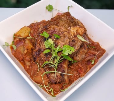 Caribbean-Ethiopian Lamb Seasonal Vegetables. High-end private chef portland oregon city clackamas