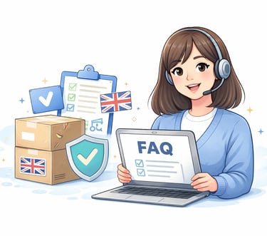 Kakobuy FAQ illustration answering common questions for UK buyers