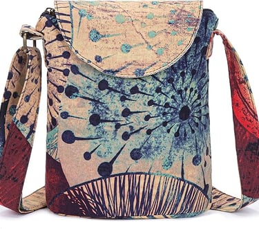 Women's Retro Small Size Canvas Shoulder Bag Hippie Boho Crossbody Handbag