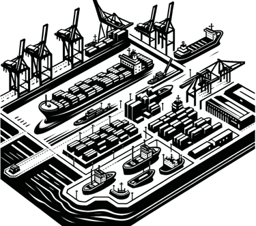 Le port de Cotonou où sont acheminés les objets qui sont vendus au Bric-à-brac