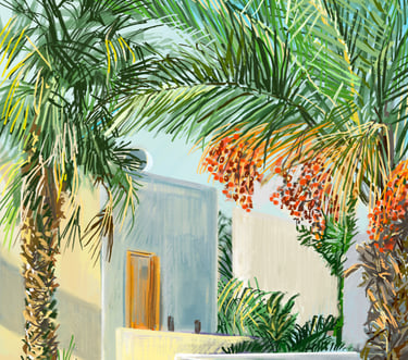 Kos hotel scene - digital postcard