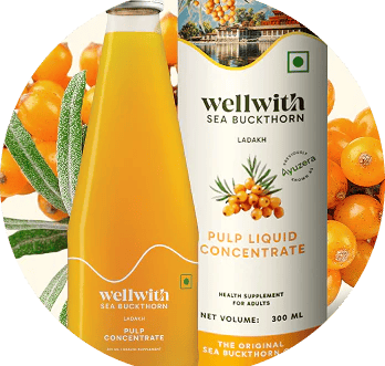 Wellwith Ayuzera Sea Buckthorn juice bottles ready for nationwide doorstep delivery of Himalayan nut