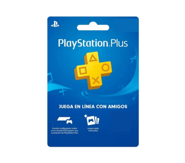 PlayStation Plus subscription card for online gaming and monthly free games on PS4 and PS5.