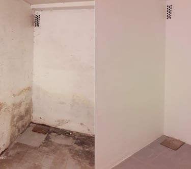 Pintores en Cáceres trabajando en locales comerciales con acabados impecables