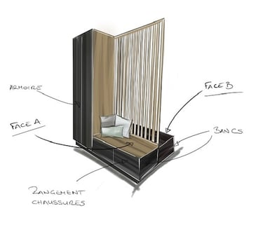 Création d'un meuble d'entrée sur mesure