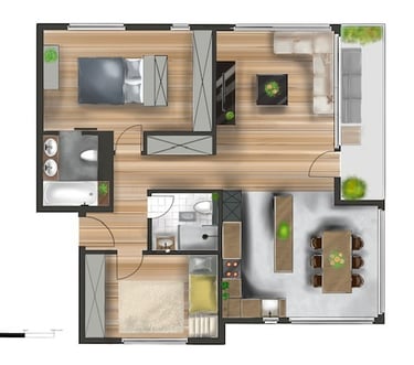 Proposition de réaménagement d'un appartement familial