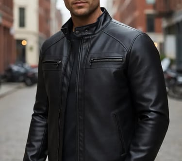 Jaqueta De Couro Masculino Slim Resistente