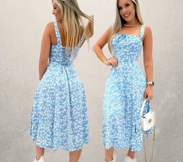 Vestido Midi Estampado Floral