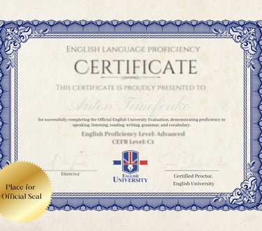 сертификат о владении англ яз