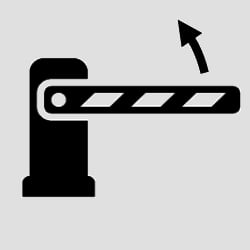 a black and white sign with an arrow pointing to the left