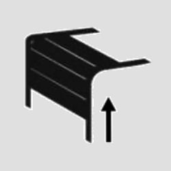 a road sign showing a curved road with an arrow pointing up