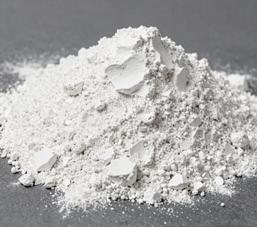 a large amount of white powder on a blue background