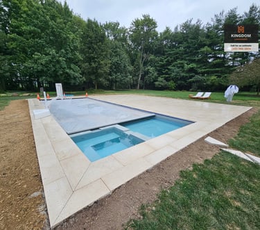 Kingdom Landscape offers custom pool landscaping, concrete pours, and custom paver patios