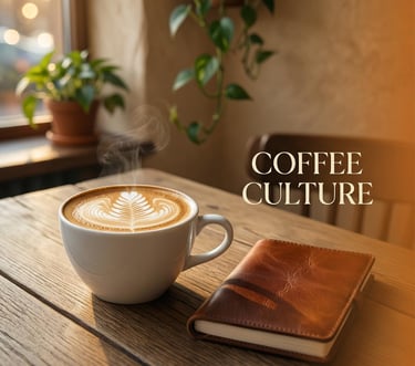 Specialty coffee latte with latte art in cozy café setting - coffee culture guide