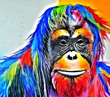 Original Orang-Utan in Pop Art Stil