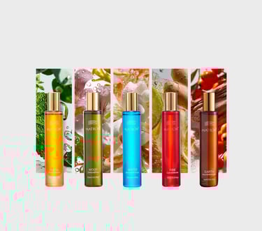 Essential Oil Roller Set – 5-Element Aromatherapy for Women – Botanical Skin & Mood Rituals with Squ