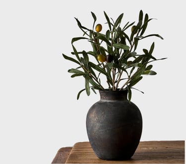 SIDUCAL Ceramic Decorative Flower Vase | 6 Inch Pottery Rustic Farmhouse | Boho | Terracotta Vase fo