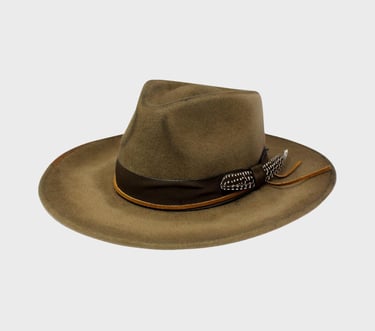 Handwoven Felted Hat, non-deformable and water-repellent with leather details. Made out of 100% shee