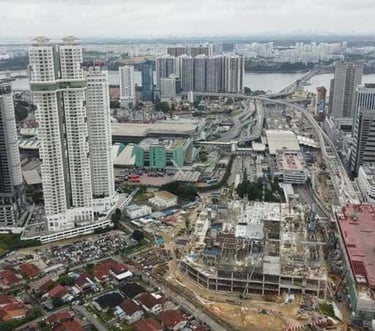 Skyline of Johor Bahru city near RTS CIQ area