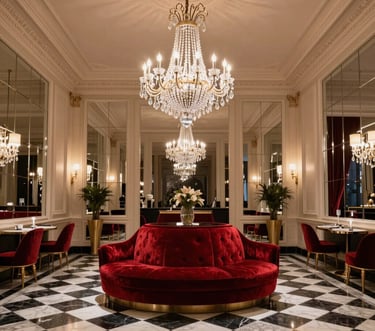 Close-up of architectural blueprints on a neutral-toned desk with modern tools.