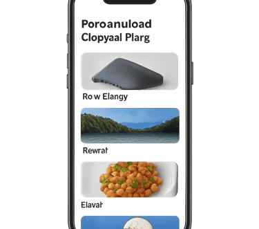 Smartphone mockup featuring a personalized suggestions feed based on user interests.