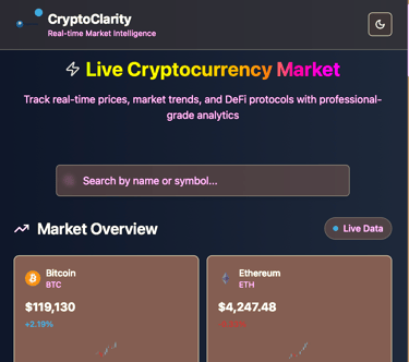 a screen shot of a crypto currency market