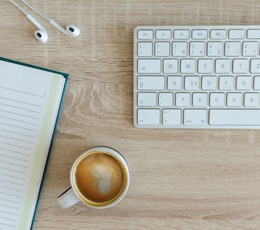 construction design workspace desktop with essentials