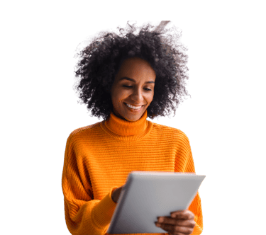 woman reading papers