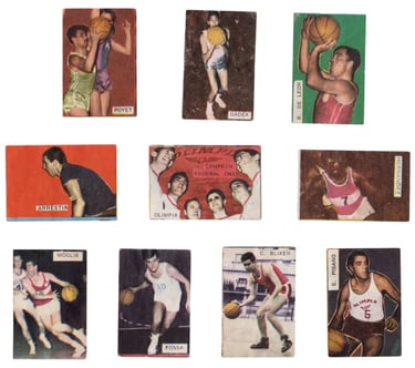 Vintage basketball cards from Uruguay
