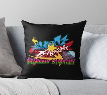 BIZARRELY LUMINARY Merch Throw Pillow