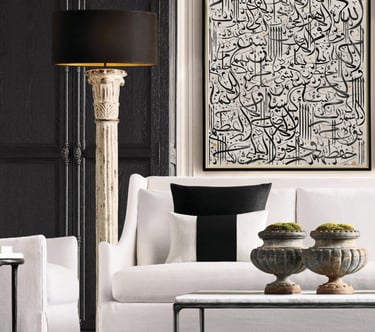 Modern Arabic Ayatul Kursi calligraphy wall art by Helen Abbas