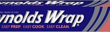 a box of reynoldss wrappers with a blue and white background