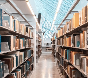 Shelves in the Seattle Central Library