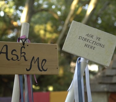 Ask Me Signs at NCRF Ren Faire