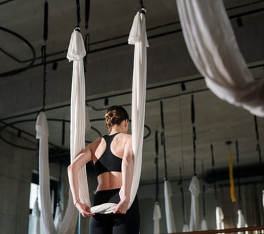 doing yoga at gym