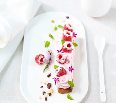 a dessert with a cup of coffee and a cup of coffee