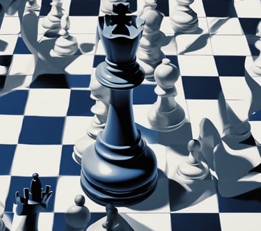 depth of field photography of man playing chess