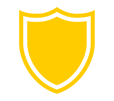 Geltonos spalvos skydo piktograma