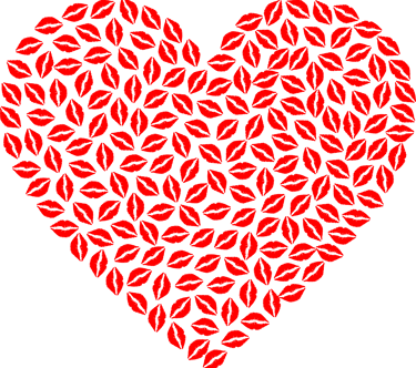 heart made of kisses digital art