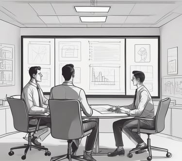 A modern workspace showcasing advanced technology and collaboration.