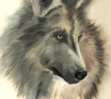 painting of wolf