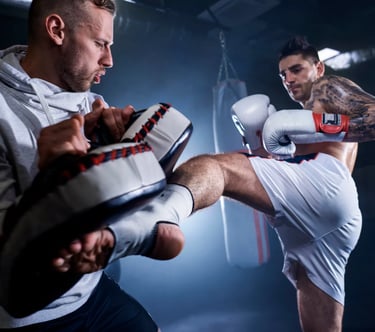 Kickboxing pad work