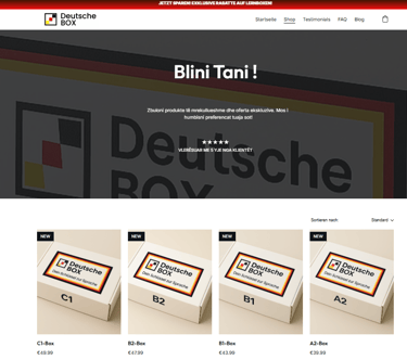 Deutsche Box online store showcasing digital learning products